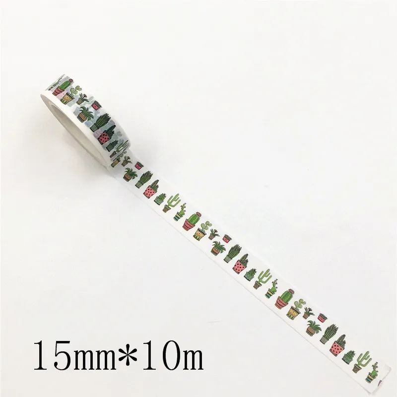 10m 귀여운 Lotkawaii 꽃 녹색 잎 달 장식 Washi 테이프 DIY 스크랩북 마스킹 테이프 학교 사무용품