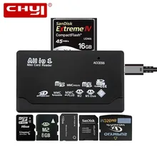 

CHYI Mini USB 2.0 Card Reader All in 1 Muti-function Memory CardReader For SD XD MMC MS CF SDHC TF Micro SD M2 Adapter 5Gbps