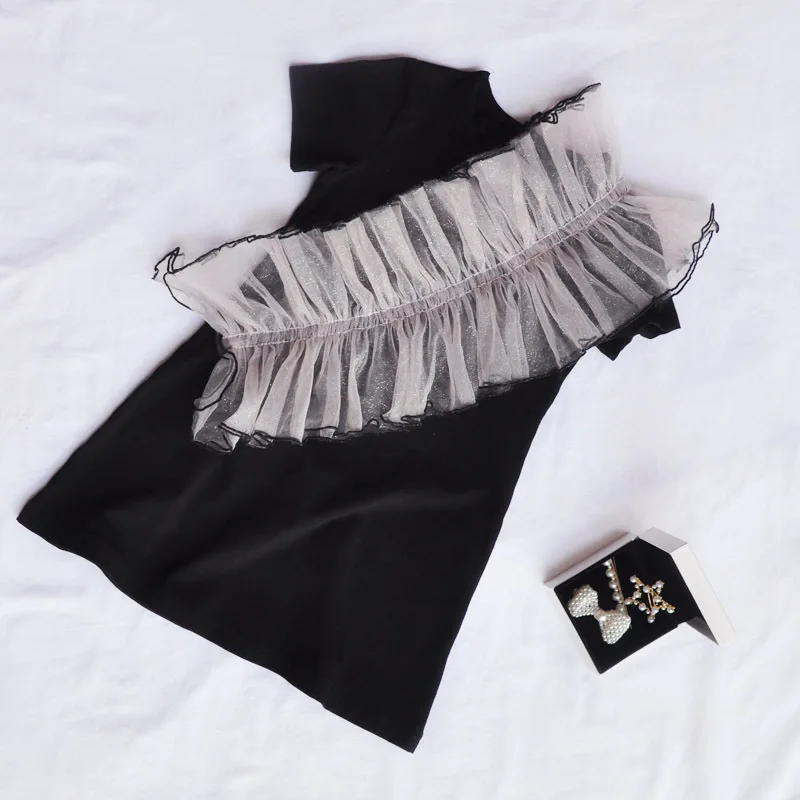 

INS 2019 New Summer Girls Dress Baby Princess Dress Kids Cute Dress Ruffles Mesh Patchwork Kids Cotton Dress for Children,#3989