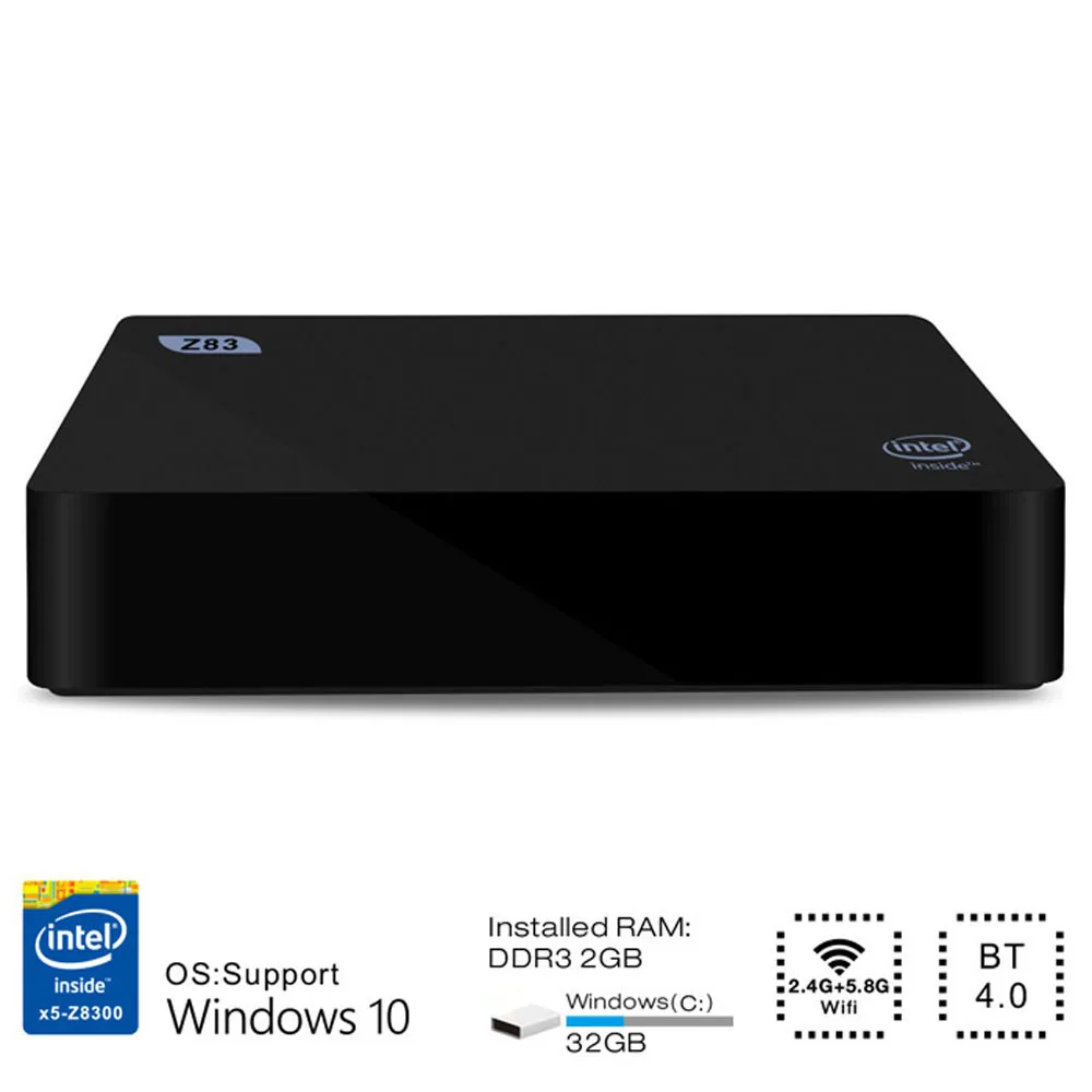 

Mesuvida Z83 II TV Box 2G RAM 32G ROM Atom CherryTrail x5-Z8300 Win 10 Set-top Box 64 Bit 2.4G/ 5.8G WiFi Smart Media Player
