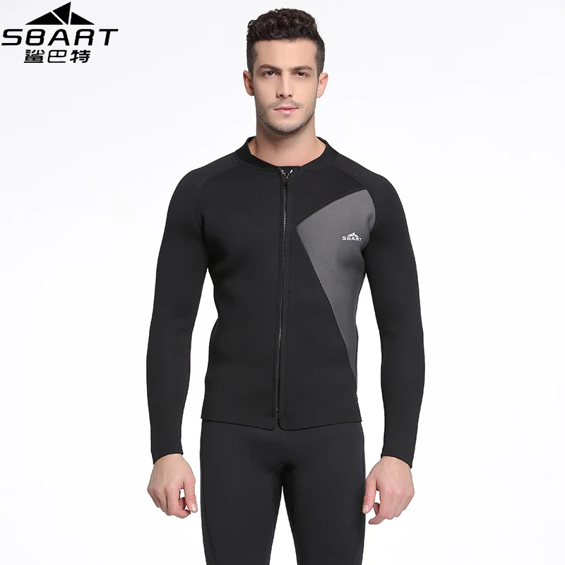 

SBART 3MM Neoprene Long Sleeve Swimming Wetsuit Jacket Men Winter keep Warm Spearfishing Diving Kitesurfing Wetsuits Top Coat