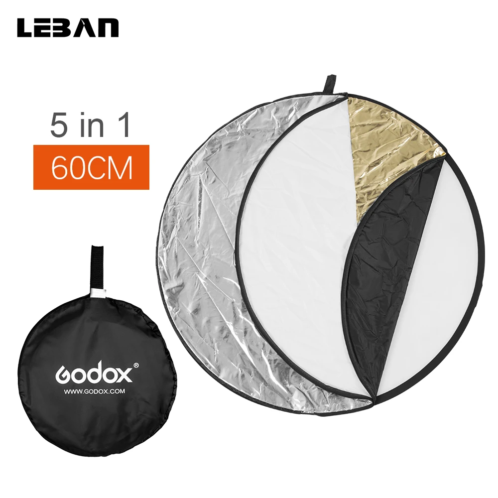 

Free Shipping GODOX 24" 60cm 5 in 1 Portable Collapsible Light Round Photography Reflector for Studio Multi Photo Disc