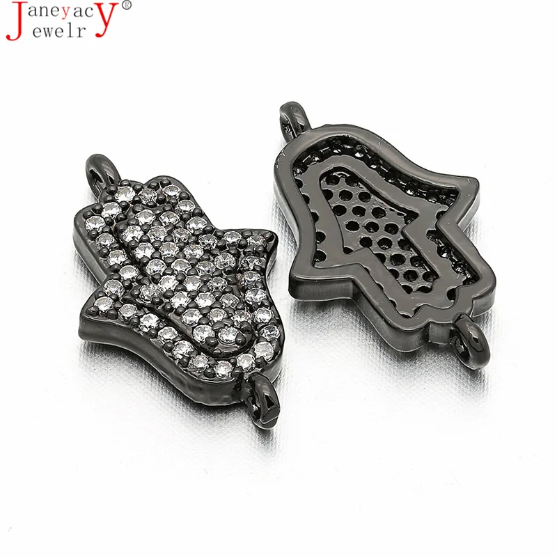 

Brass Cubic Zirconia Accessories Connector Hand DIY Women Bracelet Necklace CZ Accessories Jewelry Making L18*W11mm Accesorios