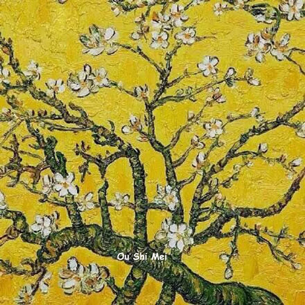 

Handmade Van Gogh Oil Painting Hang Picture Modern Wall Art Paintings On Canvas Yellow Pictures For Decor Plum Blossom Painting