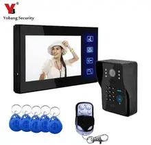 YobangSecurity 7 Inch Video Door Phone Intercom Doorbell 1 Monitors 1 Camera Remote Unlock With RFID ID Keyfob,Remote Controller