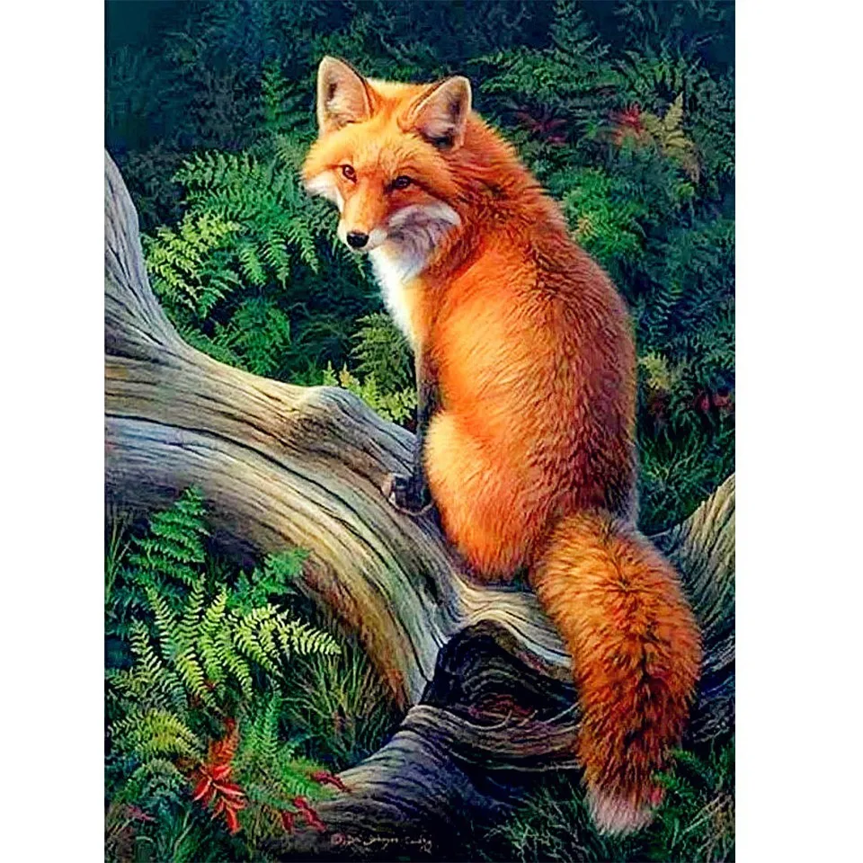 

Diamond Embroidery Animal Diamond Painting Fox Diamond Mosaic Rhinestone Tree 5D DIY Full Square Cross Stitch Home Decor