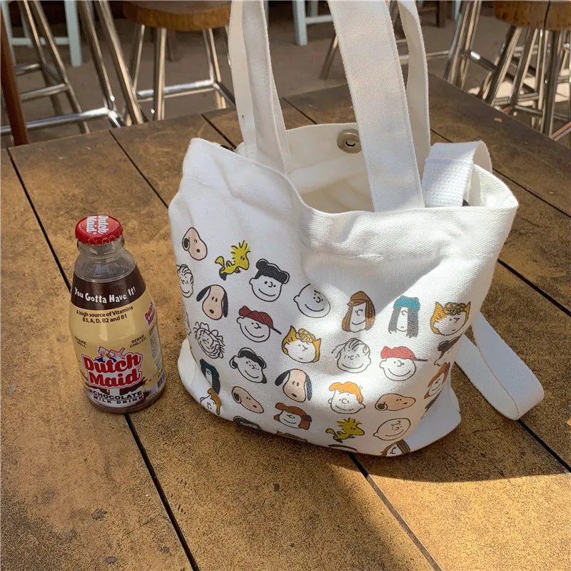 

IVYYE Charlie White Dog Fashion Anime Canvas Shoulder Bags Soft Cartoon Tote Casual Handbag Dolls Phone Bag Lady Girls New