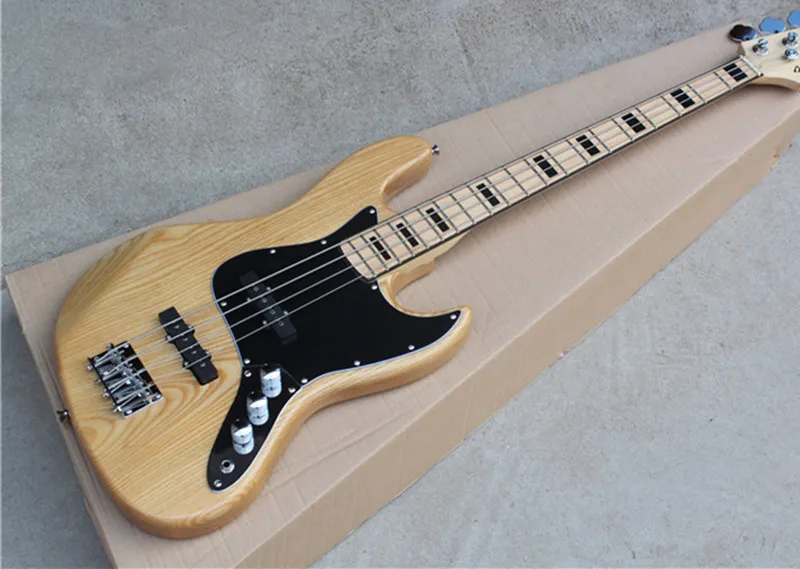 

Factory Custom 20 frets 4 strings ash body Electric Bass Guitar with black rectangle inlay,chrome hardware,can be customized
