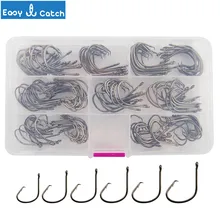 Easy Catch 7381 High Carbon Steel Fishing Hooks Sea Fishing Sport Circle Bait Fishhooks Set With Box Size 1# 1/0 2/0 3/0 4/0 5/0
