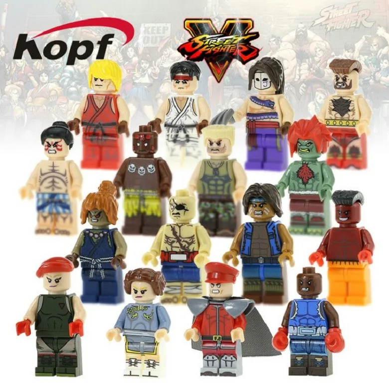 

Super Hero PG8101 Single Sale Street Fighter Dhalsim Akuma Cammy Sagat Thunder Hawk Zangief Honda Building Blocks Children Toys