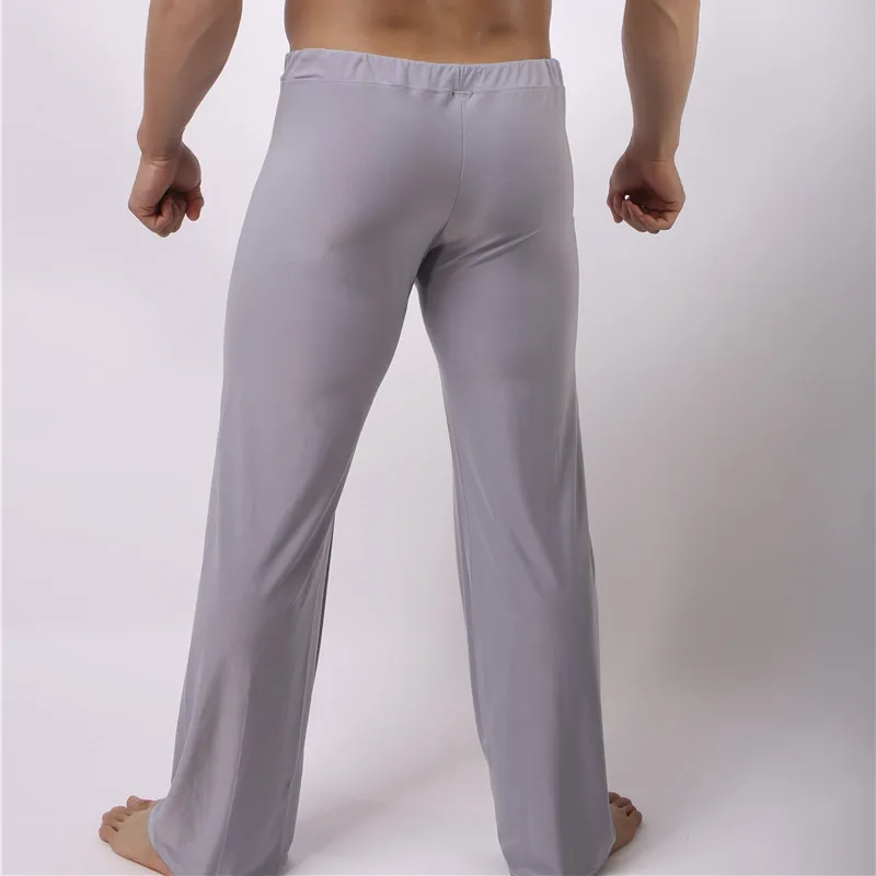 Sexy Men Long Pants Full Length Soft Light Weight Sleepwear Nightwear Pants Sexy Homewear Pants Long 2