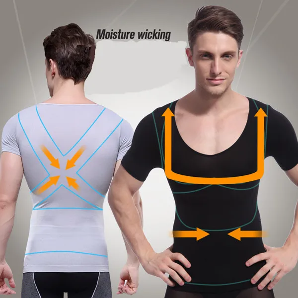 

Men Absorbant Underwear Body Shaper Sweat Quicky Drying Slimming Tummy Belly Lose Weight Tank Tops Body Sculpting Undershirt