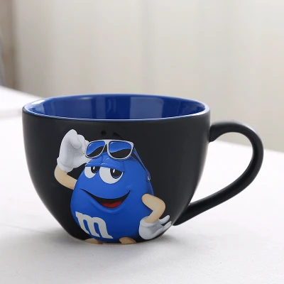 M& M кофейная кружка для завтрака, чайные чашки и кружки с ложкой, керамическая посуда для напитков - Цвет: 2