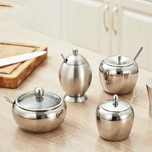 Kitchen Gadgets Herb Spice Tools Stainless Steel Salt Sugar Seasoning Pot Bottle Utensils