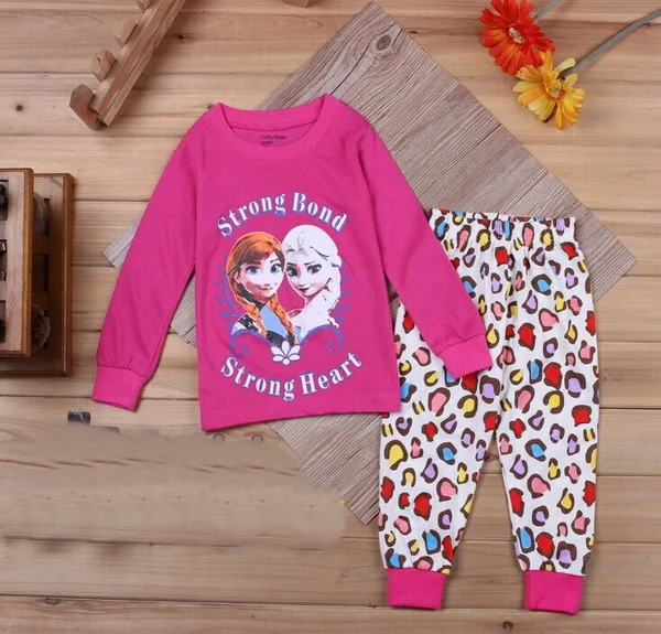 Комплект одежды для девочек; детские пижамы; детская одежда для сна; футболка с длинными рукавами; Пижама с рисунком; Детские комплекты нижнего белья; SXPJ02 - Цвет: as the picture