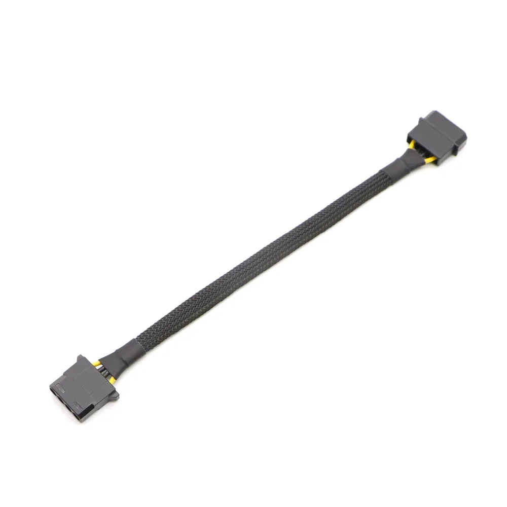 

Black Full Sleeved IDE Molex 4Pin Male to Female Power Extension Cable.