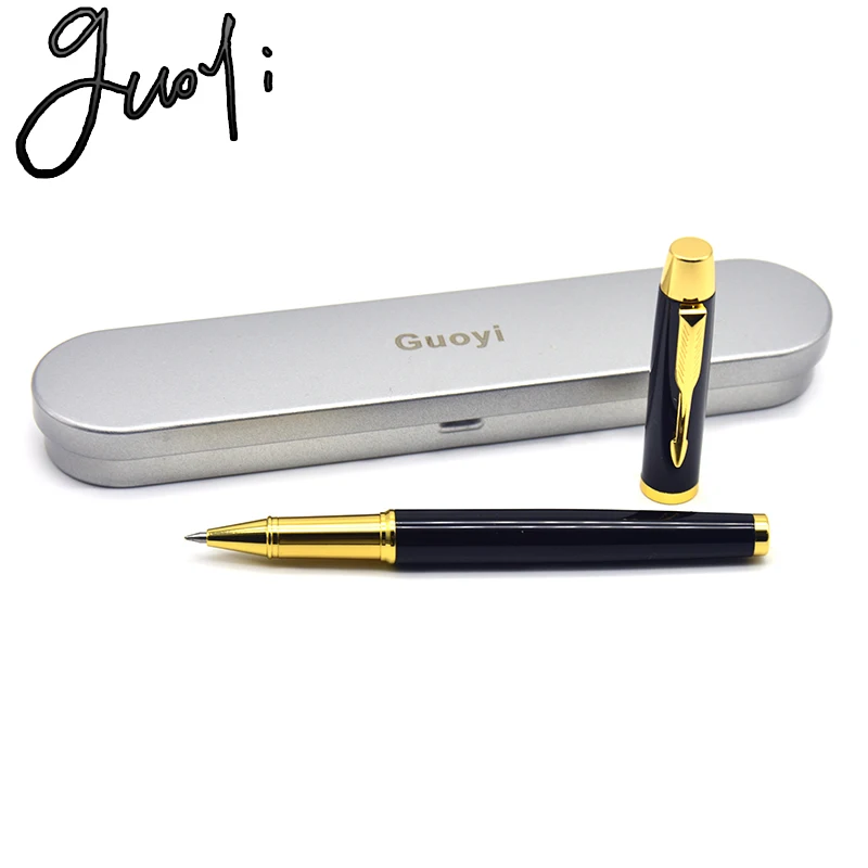 

Guoyi A108 black matte metal gel pen 0.5mm office supplies suitable for school stationery luxury gift & hotel business pen