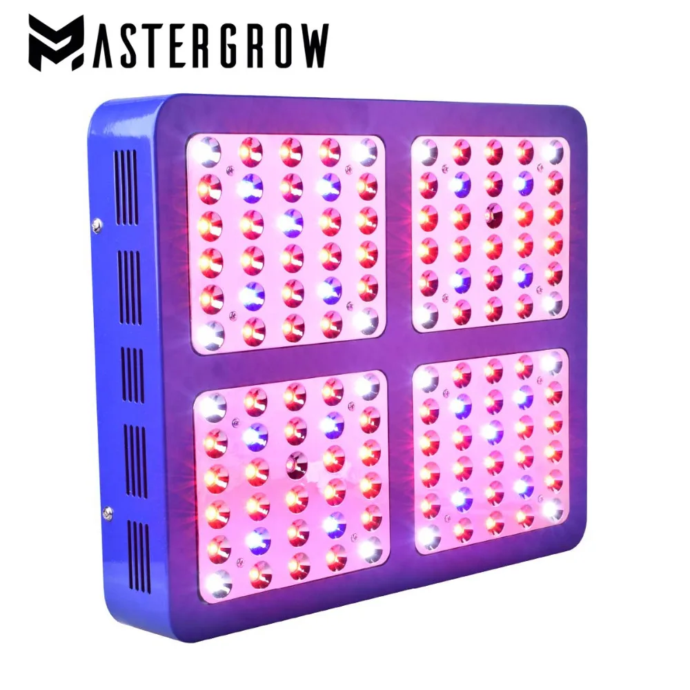 MasterGrow 600 Вт 900 Вт 1200 Вт полный спектр двойной чип светодиодный светильник для выращивания красный/синий/УФ/ИК с гальваническим отражателем для комнатных растений