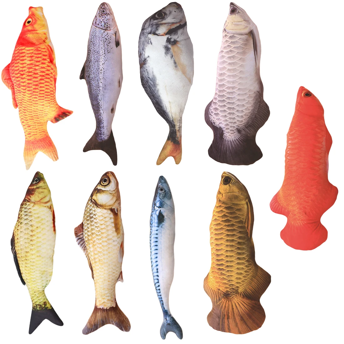 Creative 3D Carp Fish Shape Cat Toy Cute Simulation Fish Plush Playing Toy For Pet Gifts Catnip Fish Stuffed Pillow Doll Creative 3D Carp Fish Shape Cat Toy Cute Simulation Fish Plush Playing Toy For Pet Gifts Catnip Fish Stuffed Pillow Doll