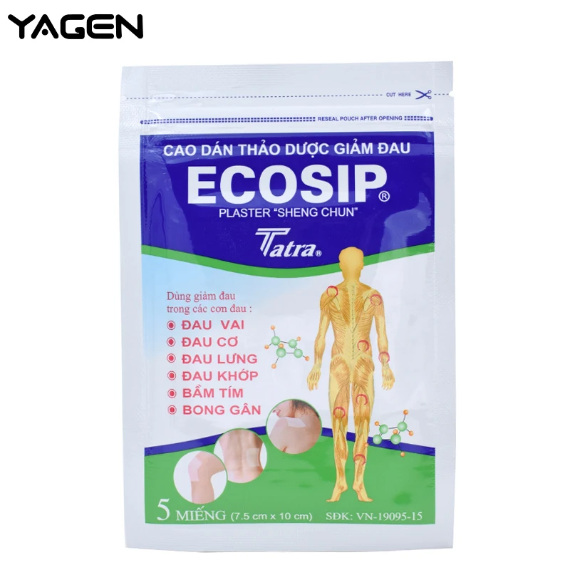 Медицинские пластыри ECOSIP для лечения остеопатии травяной ментол самоклеящиеся