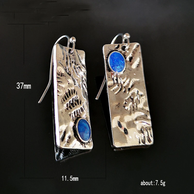Индийские украшения металла Vintage Opal серьги 2019 Boho античный этнический Серебряный
