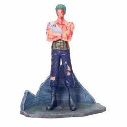 Аниме one piece Roronoa Зоро с крови боевой урон Ver GK ПВХ Действие Рисунок Статуя Коллекционная модель игрушки кукла подарок 23 см