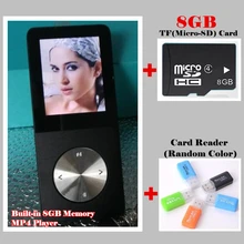 Спорт Музыка HIFI MP3 MP4 плеер Встроенный 8 Гб памяти 1," плеер с ЖК-дисплеем видео фильм FM, с TF/SD слотом,+ 8 Гб TF/SD+ кардридер