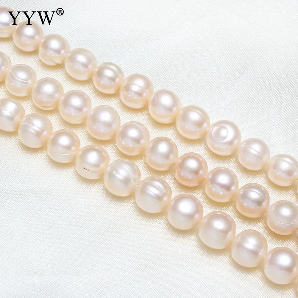 Grade A 11-12mm Pink Round Freshwater Pearl Beads Punch Loose 15&quot For DIY Women Elegant Necklace Bracelet Jewelry Making | Украшения и