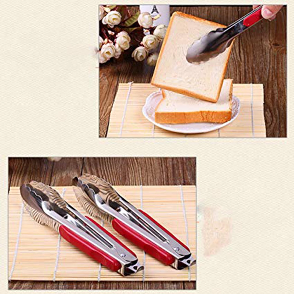 Stainless Steel Roasting Barbecue Tong Food Clamp Kitchen Outdoor Cooking Picnic Accessory Tool