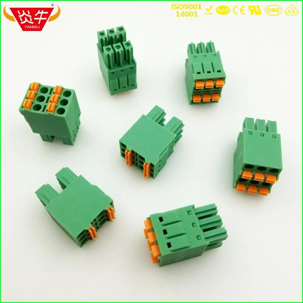 KF2EDGKNH 3.5 3P женский 15EDGKNH 3 5 мм 6PIN двухрядный пружинный разъем PCB плагин клеммные