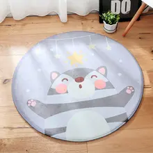 Cartoon Soft Round Carpet Bear Carpet Kids Room Computer Chair Round Rug Children Play Tent Floor Mat Kids Crawling Carpets