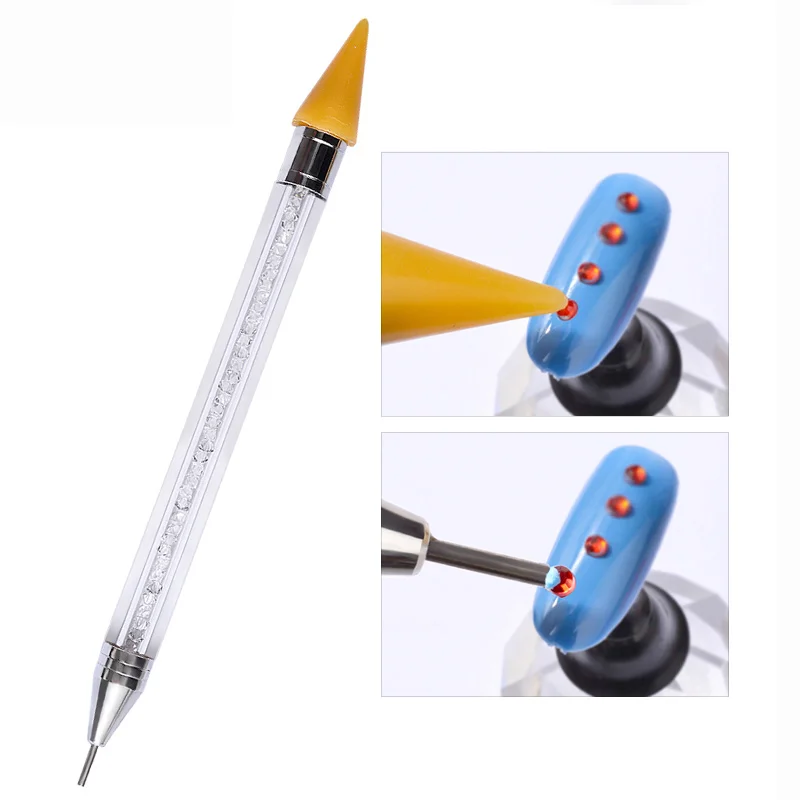 

New Dual-ended Dotting Pen Picking Rhinestone Studs Picker Wax Pencil Crystal Beads Handle Manicure Nail Art Tools Decoration