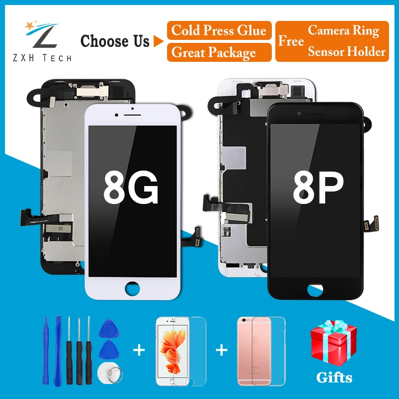

Grade AAA OEM for iPhone 8 LCD 8 plus Display Screen 8G Replacement Lens Pantalla Touch Digitizer via Free Shipping with Gifts