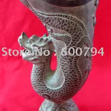 Редкий династии Цин(Qianlong: 1736-1795) бронзовый дракон ваза