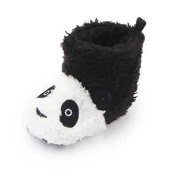 

2016 New Cartoon Panda Baby Girl Shoes Infant Boots boys Coral Fleece Newborn Booties First Walker 0-1years