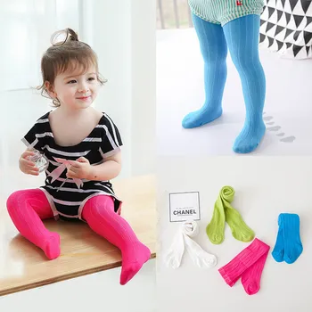 

Cotton Wide Striped Tights for Girls Winter Warm Knitted Children Tight Pure Color Kids' Pantyhose For Child