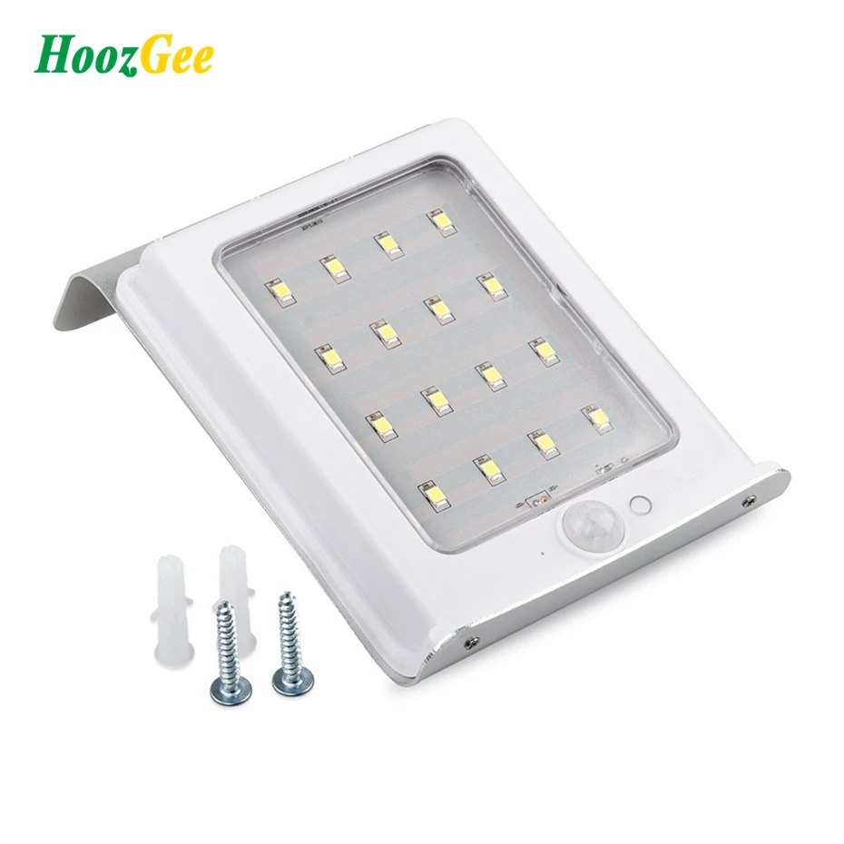 HoozGee Solar Wall Light Outdoor Super Bright Waterproof 16 LED PIR Motion Sensor Security Garden Lighting Patio Lamp