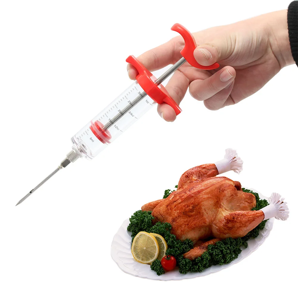

Kitchen Gadget BBQ Tool Marinade Sauce Syringe Chicken Turkey Cooking Meat Injector Home&Kitchen Tool