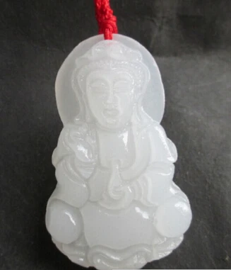 

Free shipping >>@>> hot sell Chinese hand carved jade goddess guanyin bodhisattva pendant