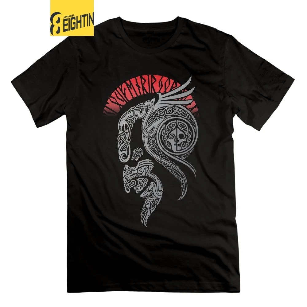 

Eightin Loki's Kids Vikings Valhalla Odin T Shirt Men's Crewneck Tops Short Sleeve 4XL Black Tees 100% Cotton T Shirts Plus Size