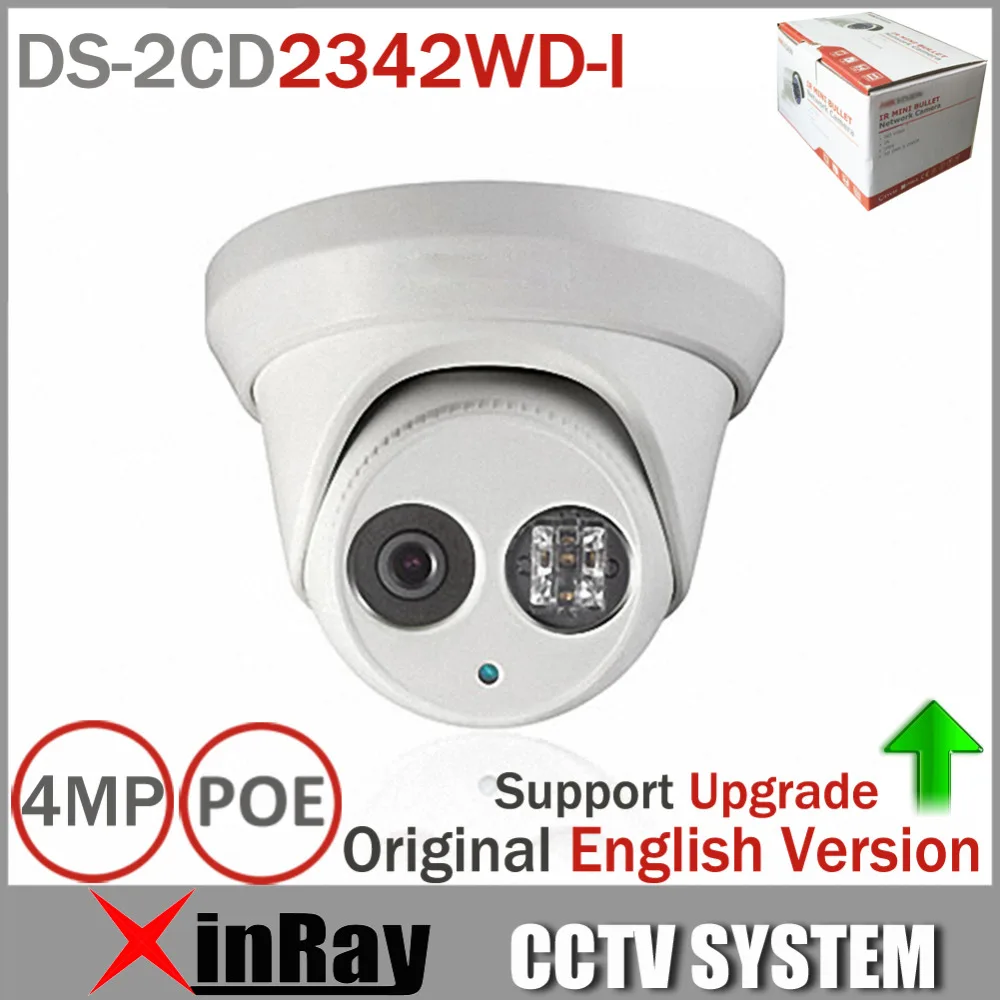 Newest Original English Version DS-2CD2342WD-I 4MP WDR EXIR Turret Network Camera MINI Dome IP Camera CCTV Camera 2.8mm Lens