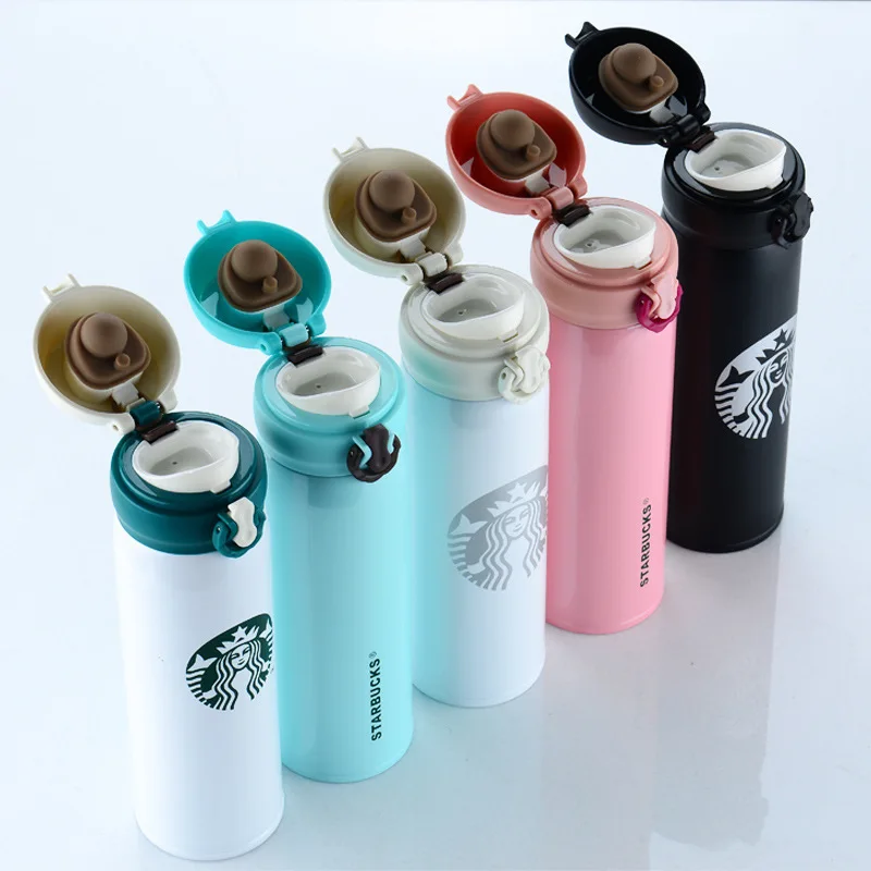 

450ml Double Wall Stainless Steel Vacuum Flasks Student Bouncing Cup Outdoor Portable Thermos Bottle Insulated Tea Mug