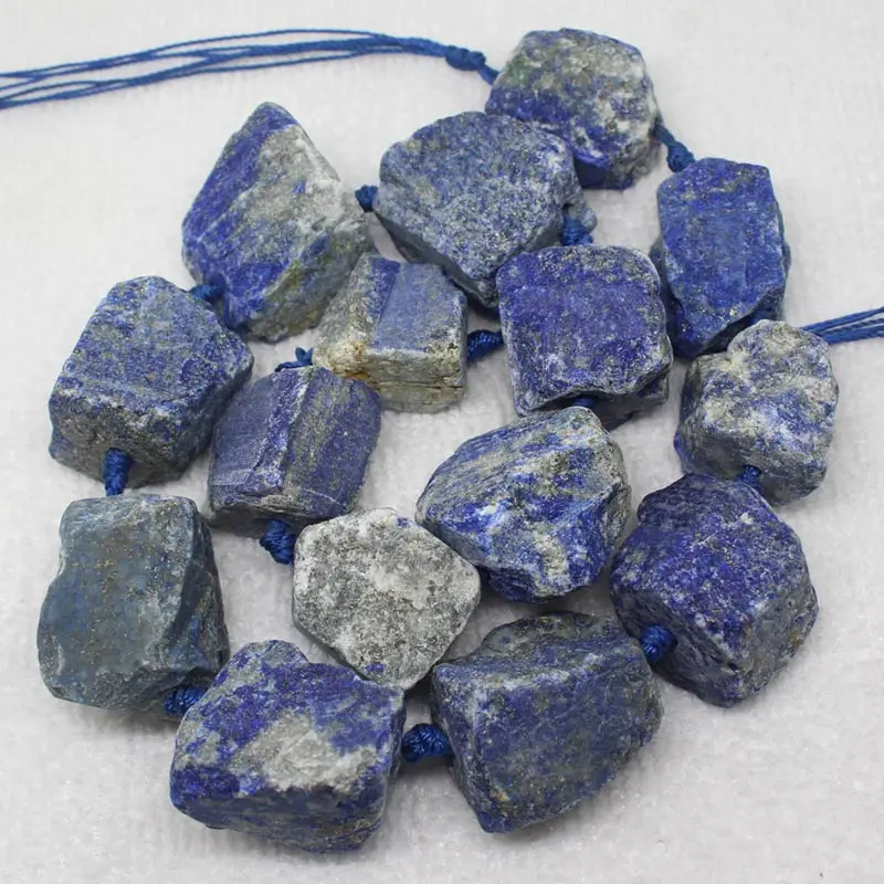 

18~28mm Natural Lapis Lazuli Freeform DIY raw Loose Beads Strand 15