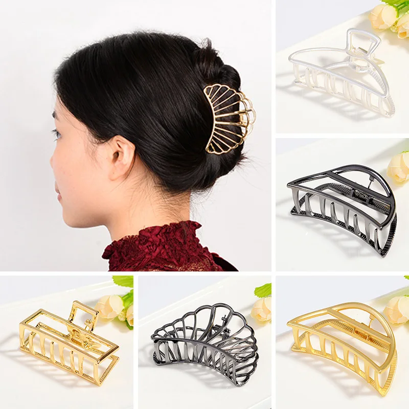 

2018 Fashion Hollow Hair Claws for Women Hair Barrette Hairpin Crab Metal Hair Claw Clips for Women Hair Accessories Headwear
