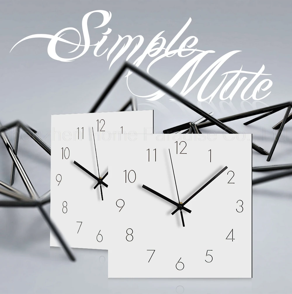 US $21.83 Large Wooden Wall Clock Modern Design Silent Digital Clock Square Living Room Wood Hanging Wall Clocks Home Decor 12 Inch