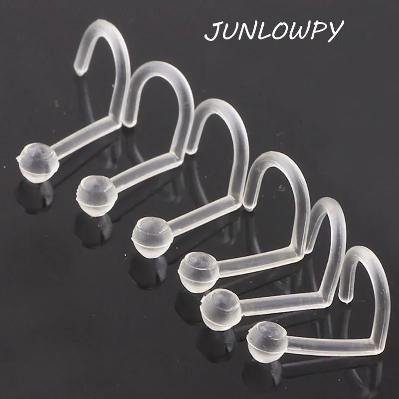 10 шт. прозрачные серьги гвоздики для пирсинга носа Bioflex|piercing nose|20g piercingbody jewelry |