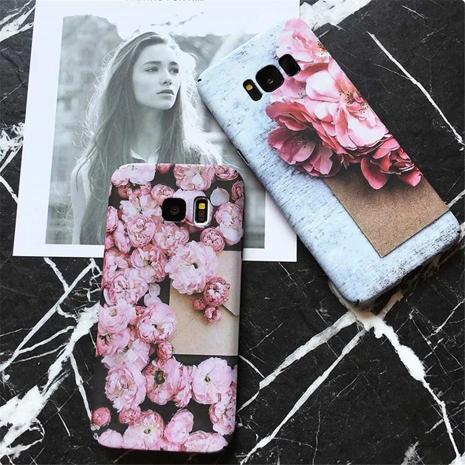 Phone Cases For Samsung Galaxy S8 S7 Edge Case Luxury Floral PC Cover Protective Case For Samsung Galaxy S7 S8 Plus Note 8 Coque (5)