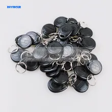 DIYSECUR 100 шт. 125 кГц RFID карты Брелоки для ключей Chian для системы контроля доступа 125 кГц RFID считыватель использовать черный