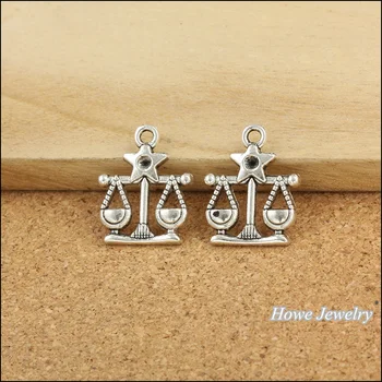 

80pcs Fashion constellation Libra pattern Pendant Tibetan silver Fit European Necklace DIY Metal Jewelry Findings