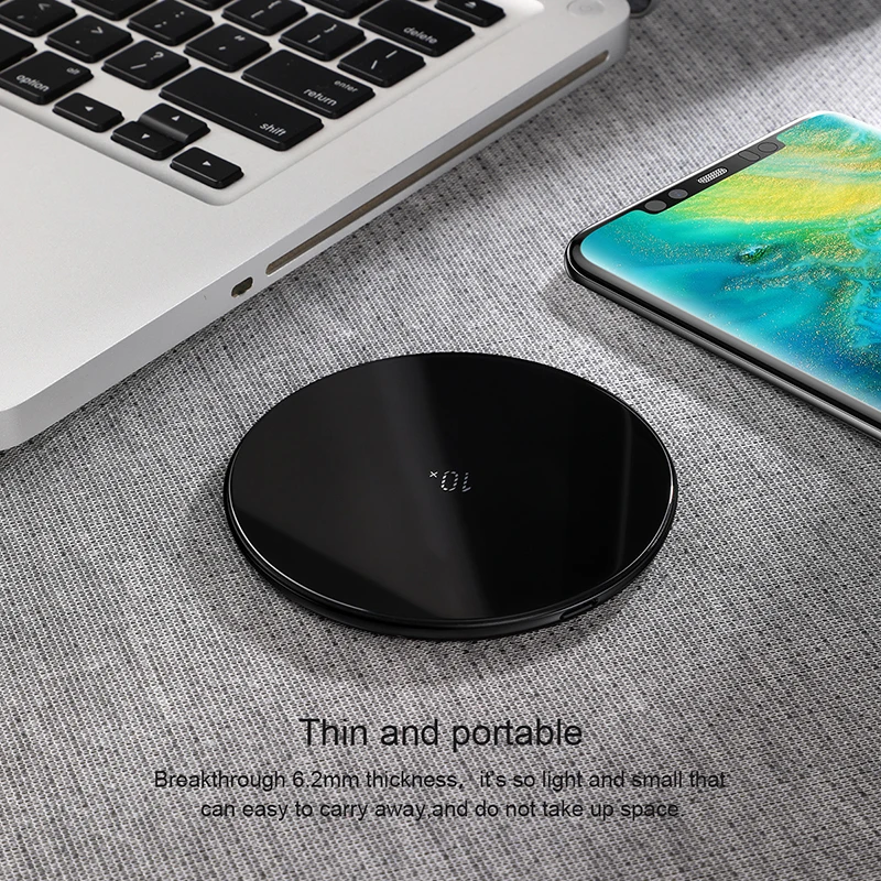 Зеркальное Быстрое беспроводное зарядное устройство Baseus 10 Вт Qi для iPhone XS Samsung